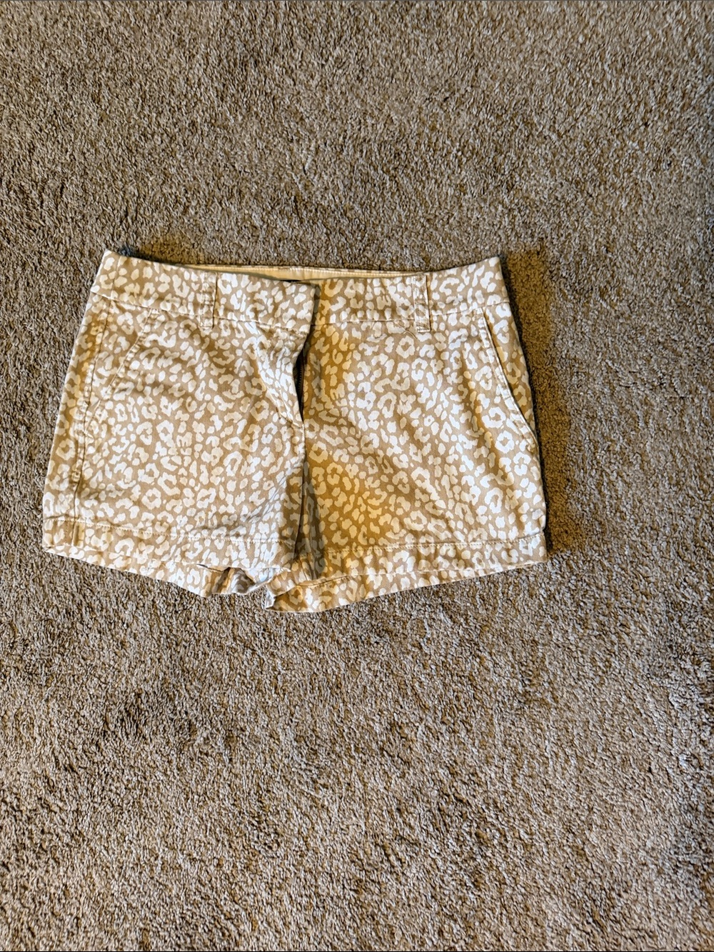 J. Crew Beige Leopard-Print High-Waist Shorts